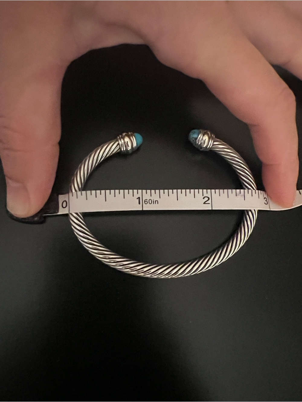 David Yurman turquoise cuff 4mm - Picture 6 of 6